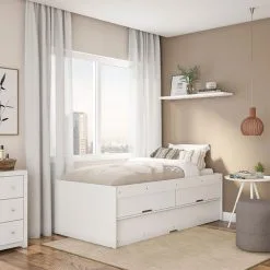 Cama Bari Babá Branca Com 2 Colchões - Ws Mobilia - WS MOBÍLIA