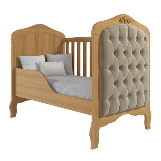 Quarto De Bebê 3 Peças Com Berço Capitonê Cômoda 4 Gavetas E Guarda Roupa 4 Portas 4 Gavetas Aquarel - Espresso Móveis - Image 9