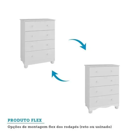 Quarto De Bebê Com Berço E Cômoda 4 Gavetas 100% MDF Mimo Móveis Peroba - Image 7