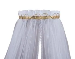 Kit Dossél Para Quarto De Bebê Arabesco Provençal Dourado Completo Véu 2pçs - Variedades Enxovais