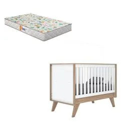 Berço Americano Confete Branco Brilho Jequitibá HP Com Colchão Gazin - Henn