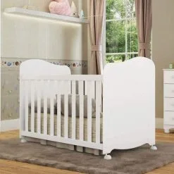 Berço Americano 100% MDF Com Rodízios Mimo - Móveis Peroba