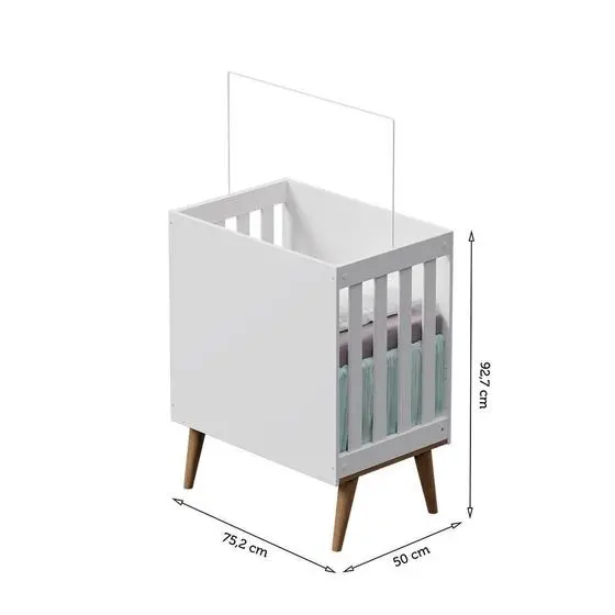 Berço Americano 3 Em 1 Retrô Evolutivo Ludmila Branco Fosco Com Bétula Carolina Baby - Image 6