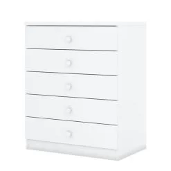 Comoda Infantil Para Bebe Bala De Menta Com 5 Gavetas Branca - Henn