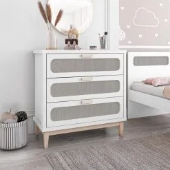 Abra Moveis Comoda Branca Isa Old Para Quarto De Bebê - Abra Móveis