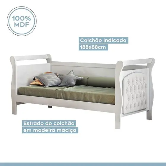 Cama Babá Infantil Com Capitonê Allegra Tigus Baby - Image 4