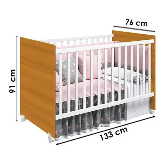 Quarto De Bebê Com Cômoda Sapateiro Gino E Berço Americano Tico Branco Savana Com Colchão Gazin Reller - Image 8