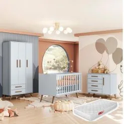 Quarto De Bebê Q Encanto Retrô Cinza - Qmovi