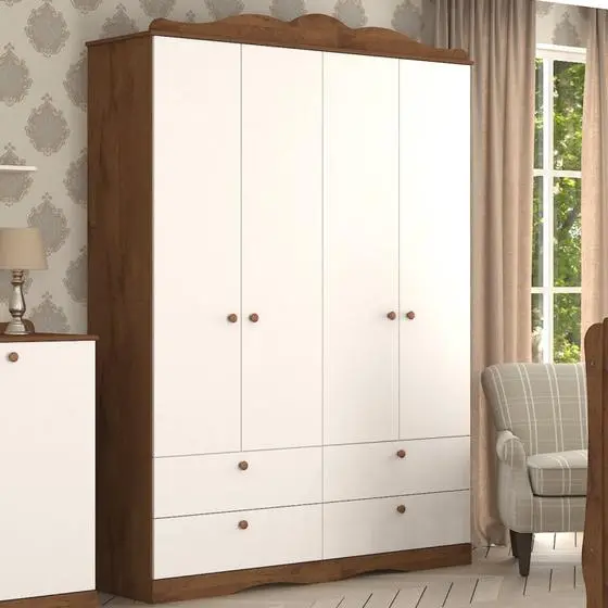 Quarto De Bebê 3 Peças Com Berço Capitonê Cômoda 4 Gavetas E Guarda Roupa 4 Portas 4 Gavetas Aquarel - Espresso Móveis - Image 7