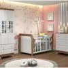 Quarto De Bebê Completo Com Berço Guarda-Roupa - E Cômoda Carolina Baby Maria