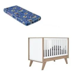 Berço Americano Confete Branco Brilho Jequitibá HP Com Colchão Ortobom - Henn