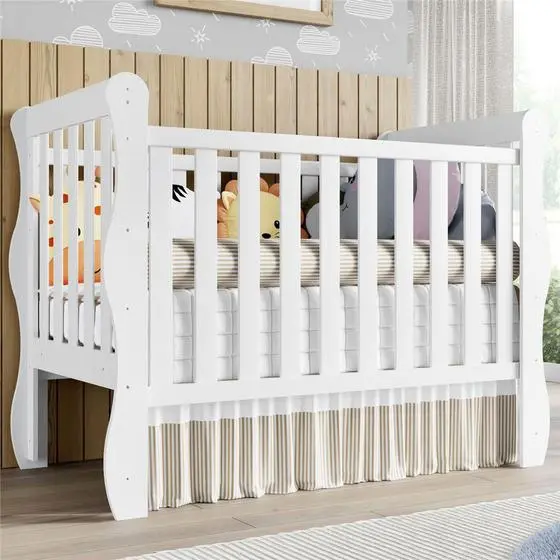 Berço Americano 3 Em 1 Mila Branco Grão De Gente