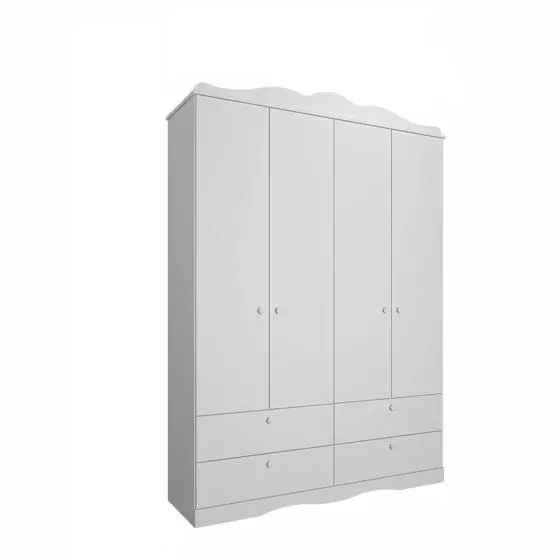 Quarto De Bebê 3 Peças Com Berço Capitonê Cômoda 4 Gavetas E Guarda Roupa 4 Portas 4 Gavetas Aquarela Espresso Móveis - Image 2