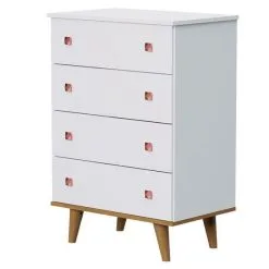 Cômoda Gaveteiro Fernanda Branco Acetinado Bétula - Carolina - Carolina Baby