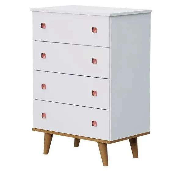Cômoda Gaveteiro Fernanda Branco Acetinado Bétula - Carolina - Carolina Baby