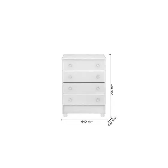 Quarto Para Bebê Com Guarda Roupa E Cômoda Doce Sonho Branco - Qmovi - Image 2