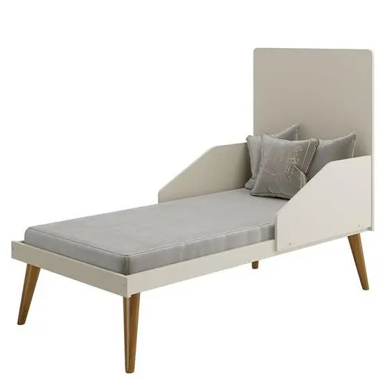 Berço Americano E Cômoda Infantil Com Porta Isis Areia Acetinado Com Colchão Gazin - Reller - Image 3