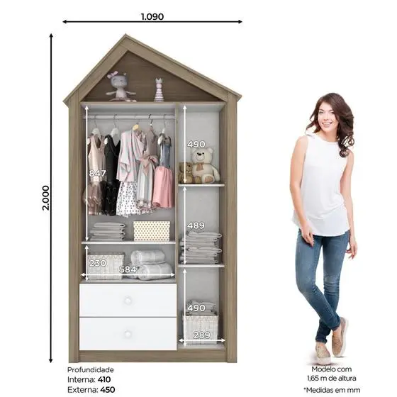 Quarto De Bebê Completo Com Berço 3 Em 1 Guarda-Roupa 3 Portas E Cômoda Giz De Cera Espresso Móveis - Image 3