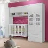 Quarto Completo De Bebê 4 Peças 100% MDF Branco Elias Shop JM Baby