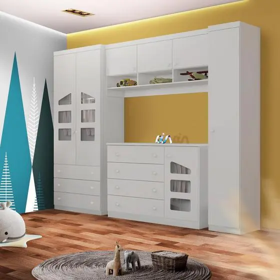 Quarto De Bebê 4 Peças 100% MDF Branco Elias Shop JM Baby - Image 2