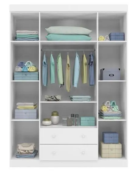 Jogo Quarto Para Bebê Helena Com Guarda Roupa 4 Portas + Cômoda + Berço Mini Cama 1344 Phoenix Baby - Image 2