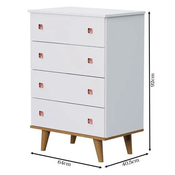 Cômoda Gaveteiro Fernanda Branco Acetinado Bétula - Carolina - Carolina Baby - Image 3