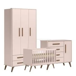 Quarto De Bebê Completo Qencanto Retrô Qmovi Rosa