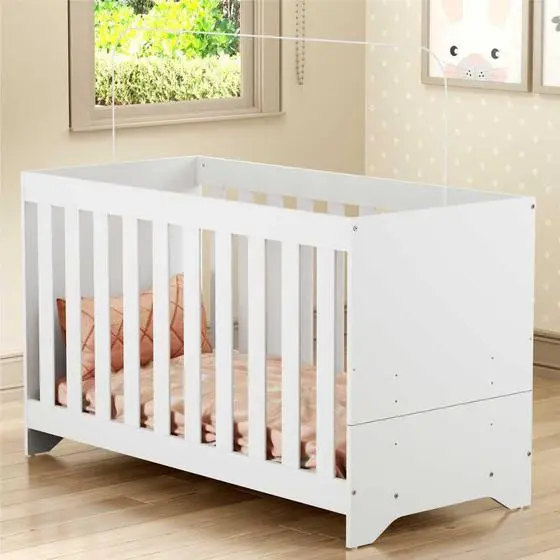 Berço 3 Em 1 Vira Cama Com Colchão Incluso Elza Multimóveis Branco - Image 5