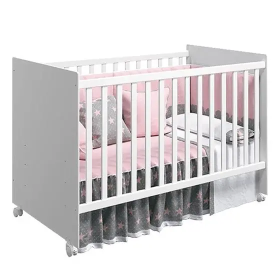 Quarto De Bebê Com Cômoda Sapateiro Gino E Berço Americano Tico Branco Acetinado Com Colchão Gazin Reller - Image 7