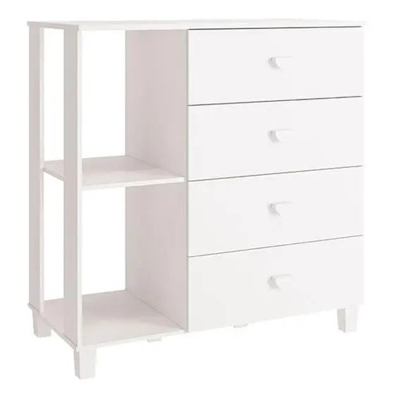 Quarto De Bebê E Cômoda Infantil Sapateiro Gino Com Berço Americano Mali Branco Acetinado Reller - Image 5