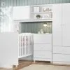 Quarto Bebe Completo Com Conjugado, Berço E Cômoda Sophia Branco - Peternella