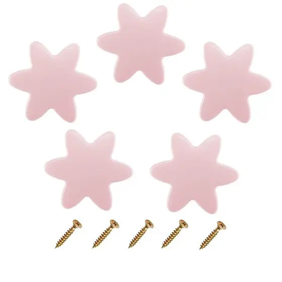 5Pç Puxador Estrela Infantil Cômoda Gaveta Bebê Móveis - P&J