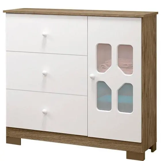 Berço Americano Alegria Com Colchão E Cômoda New Cristal Branco Brilho Wengue - Canaa - Canaa Baby - Image 4