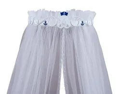 Kit Dossél Quarto De Bebê Branco Urso Marinheiro Completo Com Mosquiteiro 2pçs - Variedades Enxovais