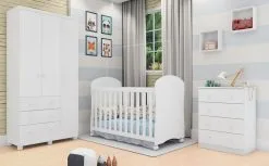 Móveis Peroba Quarto Completo Bebê Moveis Peroba 100% MDF Berço Minicama