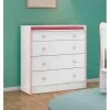 Cômoda P/ Roupas Quarto Infantil Bebê C/ Trocador 4 Gavetas Doce Sonho 2523 - Qmovi