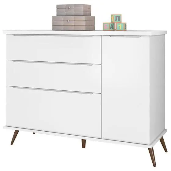 Quarto De Bebê Alice Com Berço Americano Retrô Ana Branco Acetinado Phoenix - Phoenix Baby - Image 4