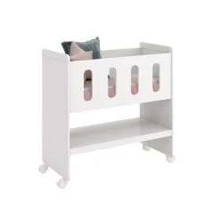 Mini Berço Moisés Zain Branco Fosco 3 Em 1 Com Colchão - Reller