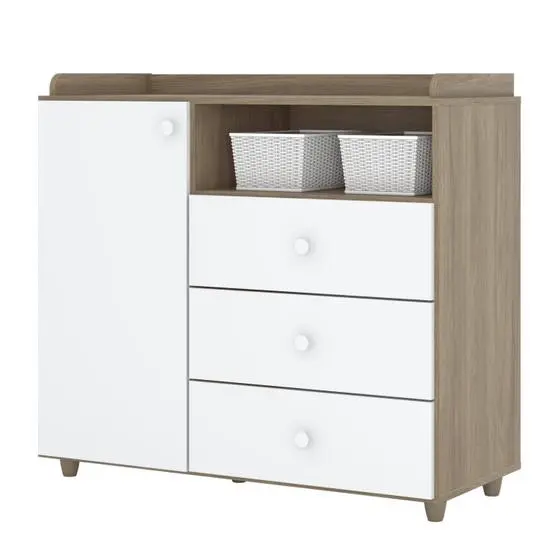 Quarto De Bebê Completo Com Berço 3 Em 1 Guarda-Roupa 3 Portas E Cômoda Giz De Cera Espresso Móveis - Image 7