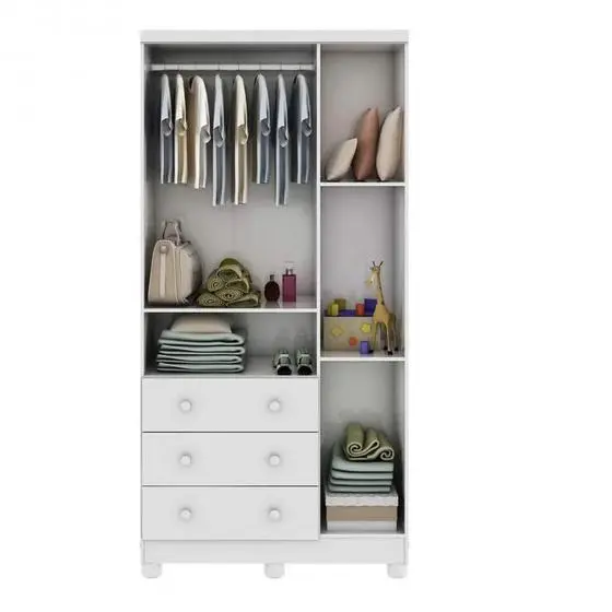 Quarto De Bebê Com Guarda Roupa 1 Porta Com Janela E Berço 100% MDF Uli Móveis Peroba - Image 2