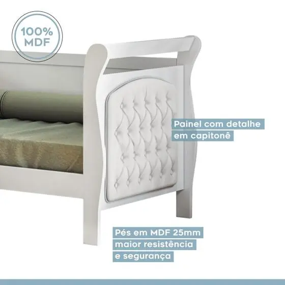 Cama Babá Infantil Com Capitonê Allegra Tigus Baby - Image 5