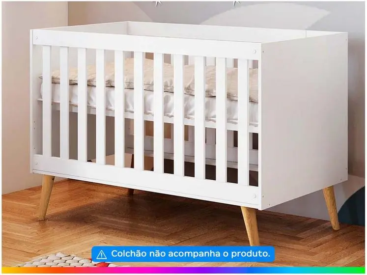 Quarto De Bebê Retrô Completo Com Guarda-roupa - Berço E Cômoda Carolina Baby Milla - Image 2