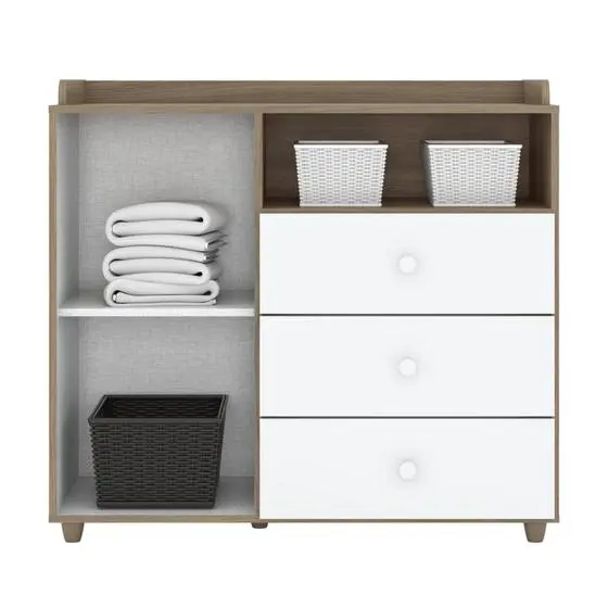 Quarto De Bebê Completo Com Berço 3 Em 1 Guarda-Roupa 3 Portas E Cômoda Giz De Cera Espresso Móveis - Image 9