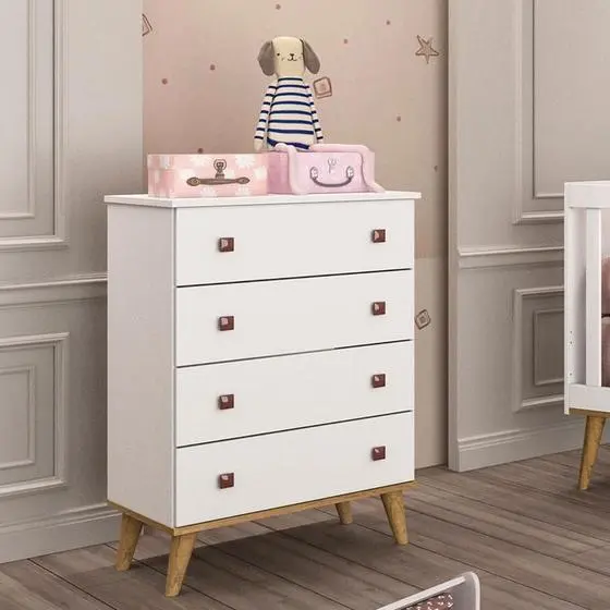Cômoda Gaveteiro Fernanda Branco Acetinado Bétula - Carolina - Carolina Baby - Image 2
