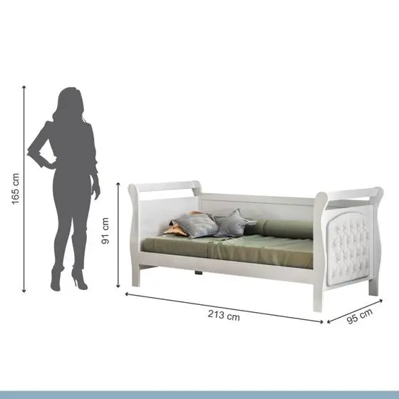 Cama Babá Infantil Com Capitonê Allegra Tigus Baby - Image 2