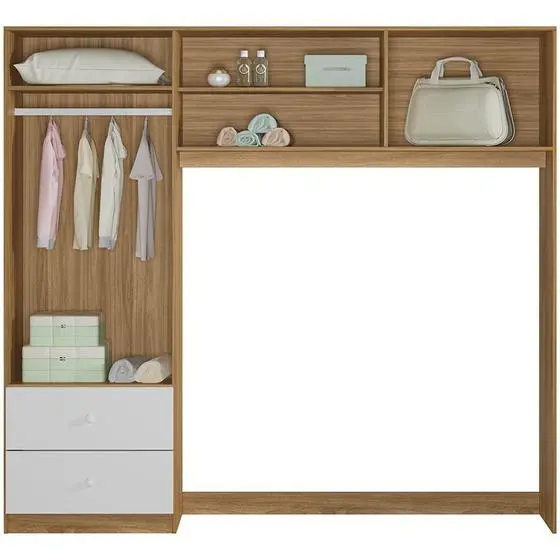 Jogo De Quarto Bebe Conjugado Ternura Guarda Roupa E Berço Nature - Peternella - Image 5