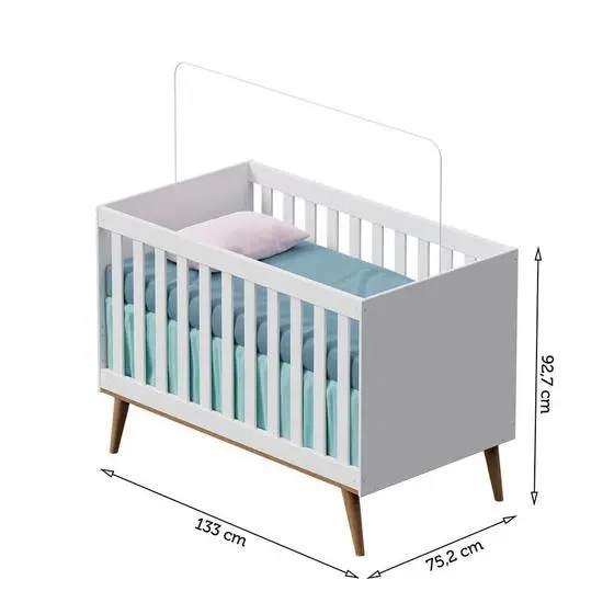 Berço Americano 3 Em 1 Retrô Evolutivo Ludmila Branco Fosco Com Bétula Carolina Baby - Image 5