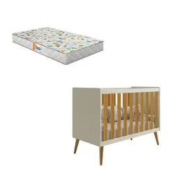 Berço Americano Isis Areia Acetinado Savana Com Colchão Gazin - Reller