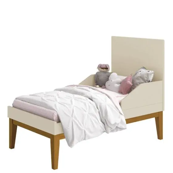 Quarto De Bebê Completo Theo Com Guarda Roupa Cômoda E Berço 100% MDF Pés Classic Amadeirado - Reller - Image 7