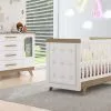 Móveis Peroba Berço Com Capitonê E Cômoda Moveis Peroba Retro 100% MDF Branco Carvalho